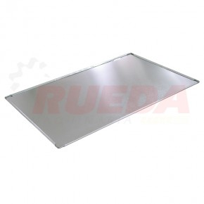 BANDEJA HOJALATA CON BORDE DE VARILLA 34 x 48 CM.