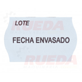 Etiqueta preimpresa Lote/Fecha envasado 26x16 mm.