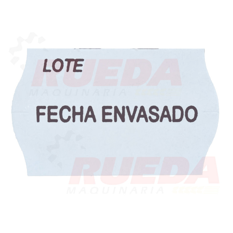 Etiqueta preimpresa Lote/Fecha envasado 26x16 mm. Etiqueta preimpresa Lote/Fecha envasado 26x16 mm.