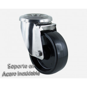 RUEDA PARA CARROS GIRATORIA CON AGUJERO DIAMETRO 100 INOX