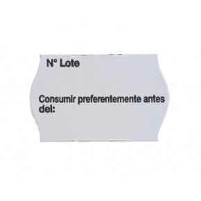 ETIQUETA PREIMPRESA 26x16 mm. LOTE - CONSUMIR PREFERENTEMENTE (40 ROLLOS)