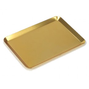 BANDEJA DE ALUMINIO PARA ESCAPARATE ORO 21 x 27,5 CM.